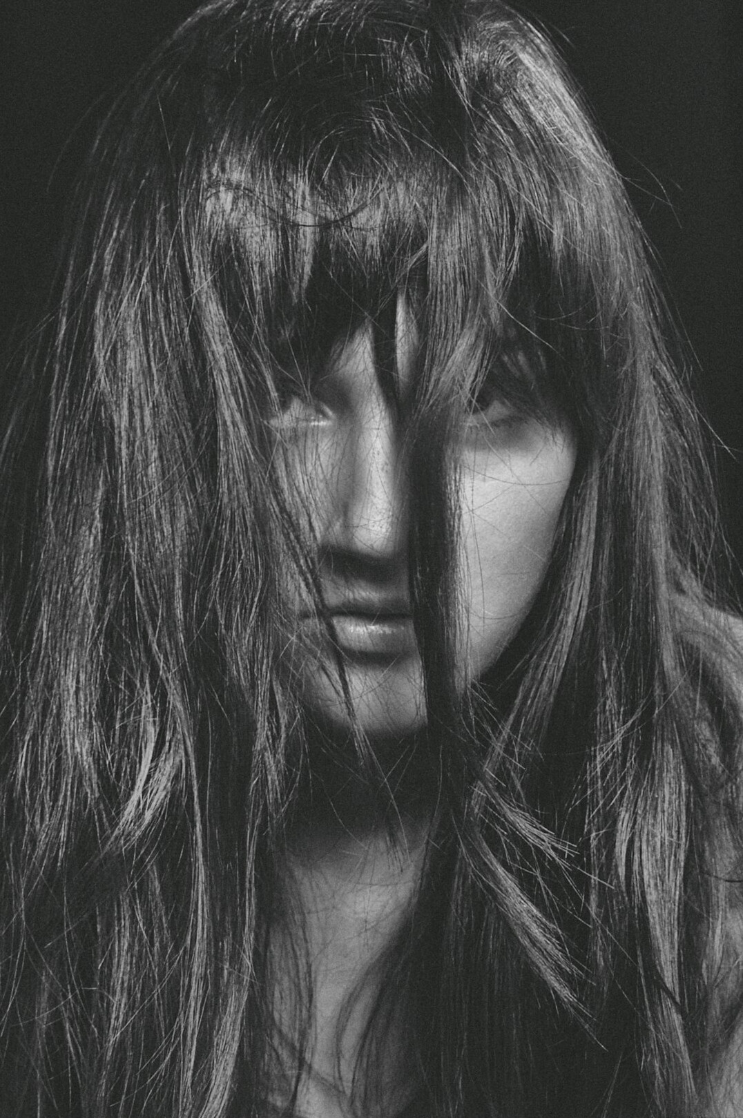 Portrait of a woman with long hair